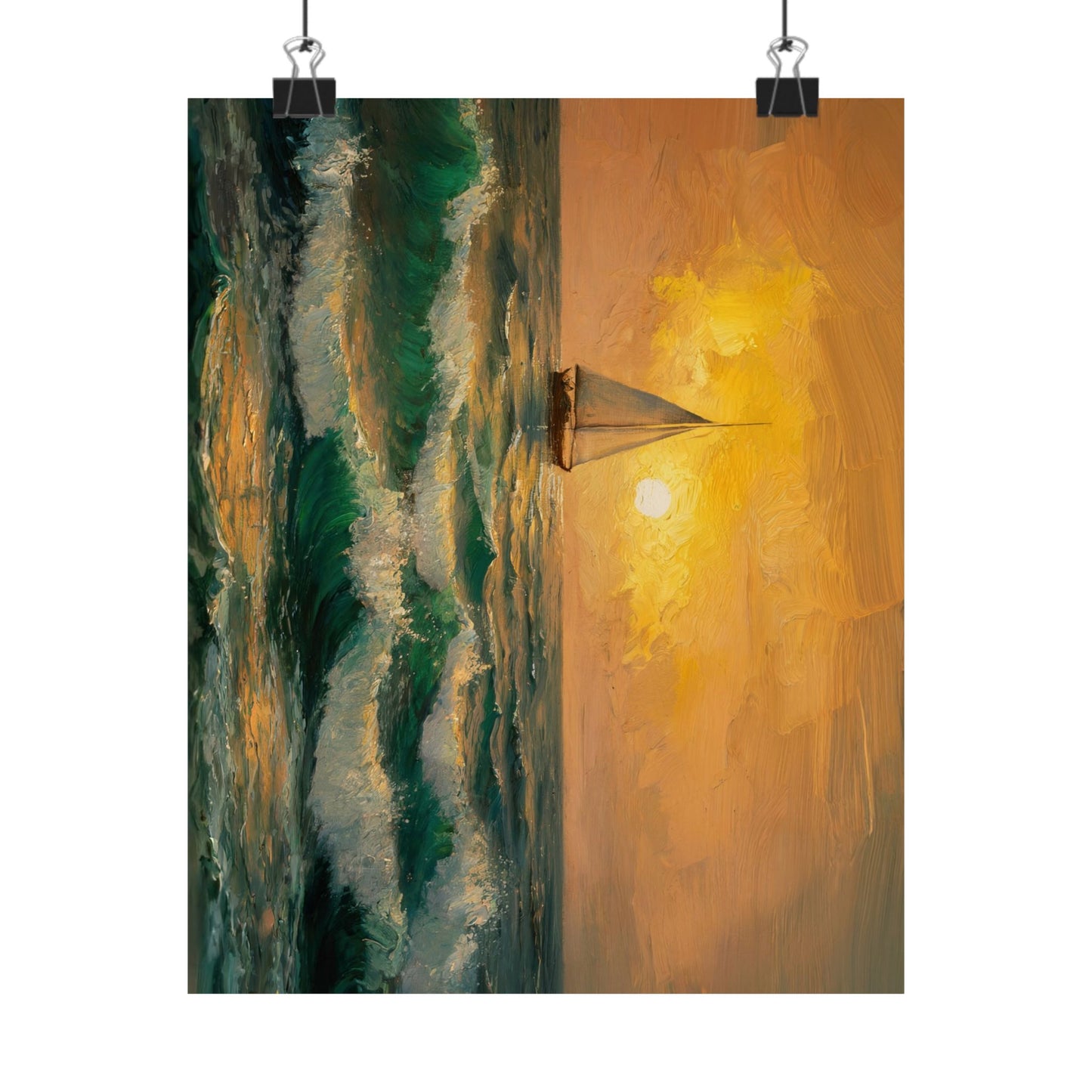 Sailboat At Sunset Poster