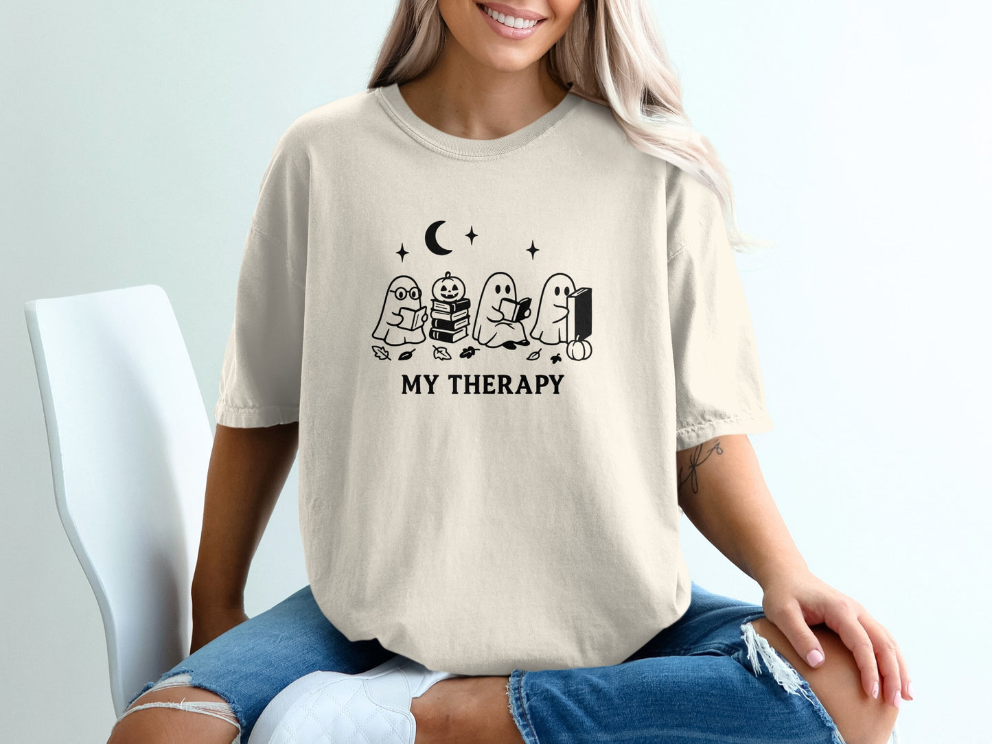 Ghosts and Pumpkins Halloween My Therapy Shirt product type