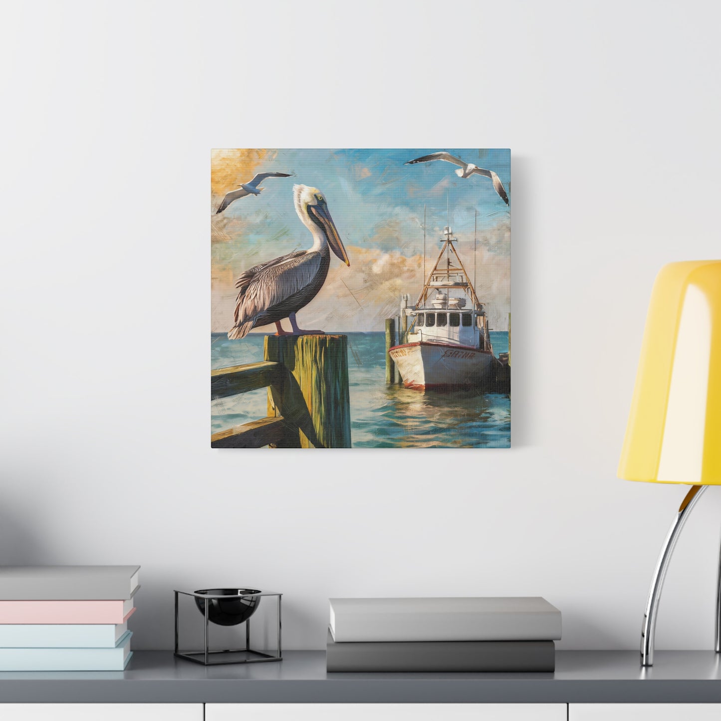 Peliguin On Pier Wall Art