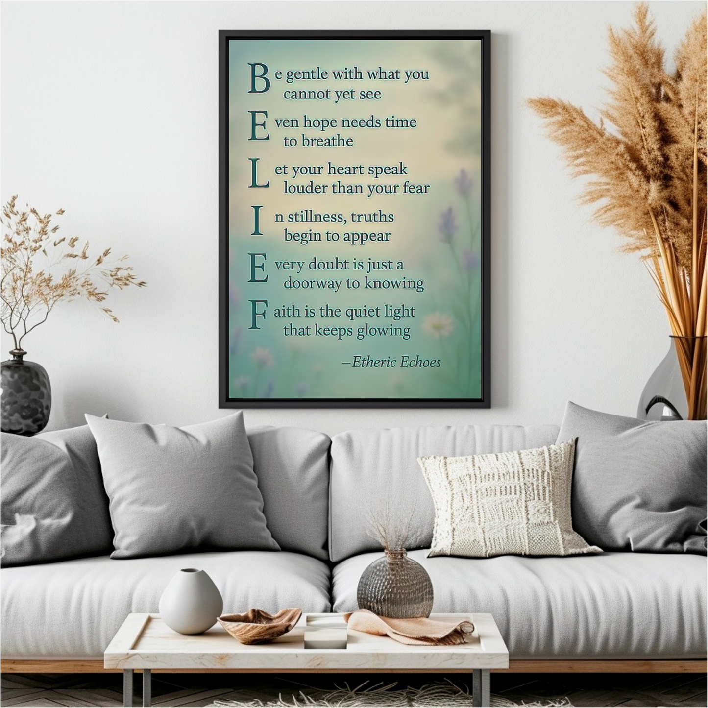 Belief Acrostic Poem Wall Art Inspirational Quote Printable