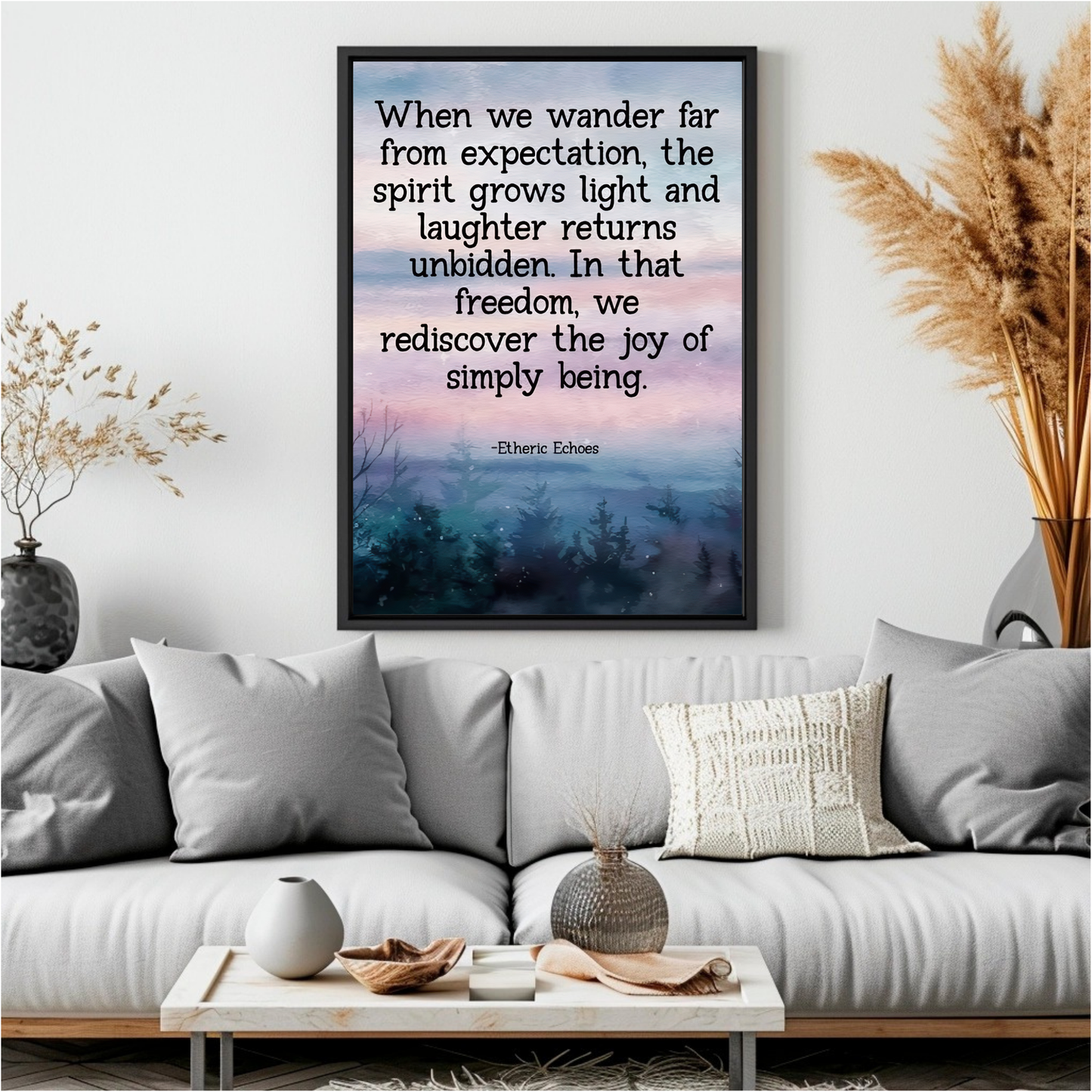 Forest Sunset Quote Wall Art – Printable Inspirational Poster