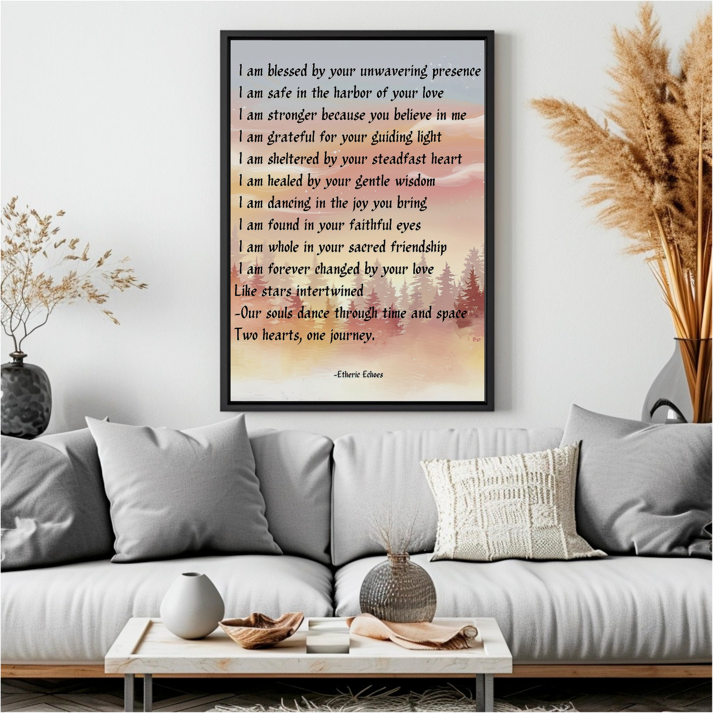 I Am Affirmation Guided by Love Digital Wall Art