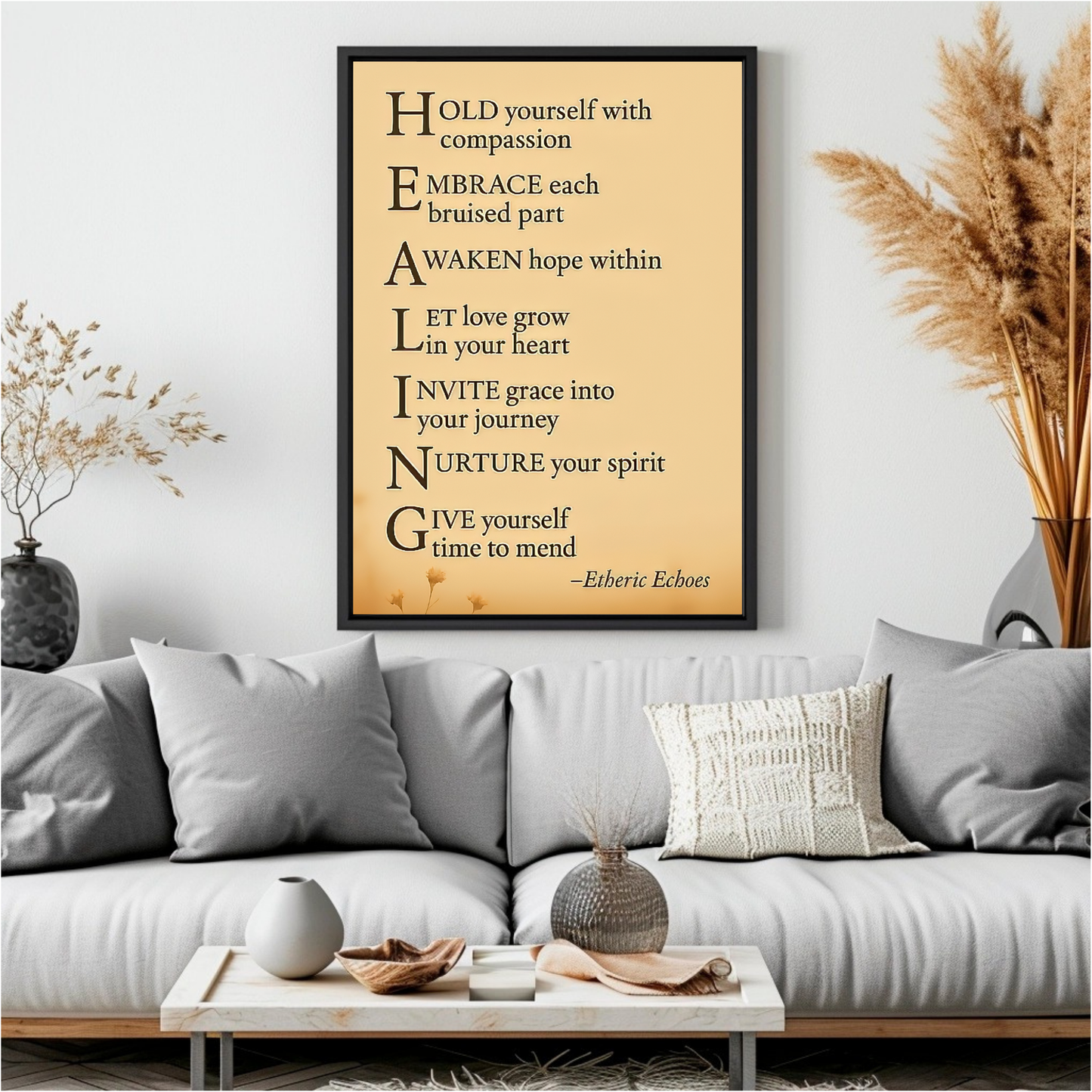 Healing Acrostic Poem Wall Art Digital Download