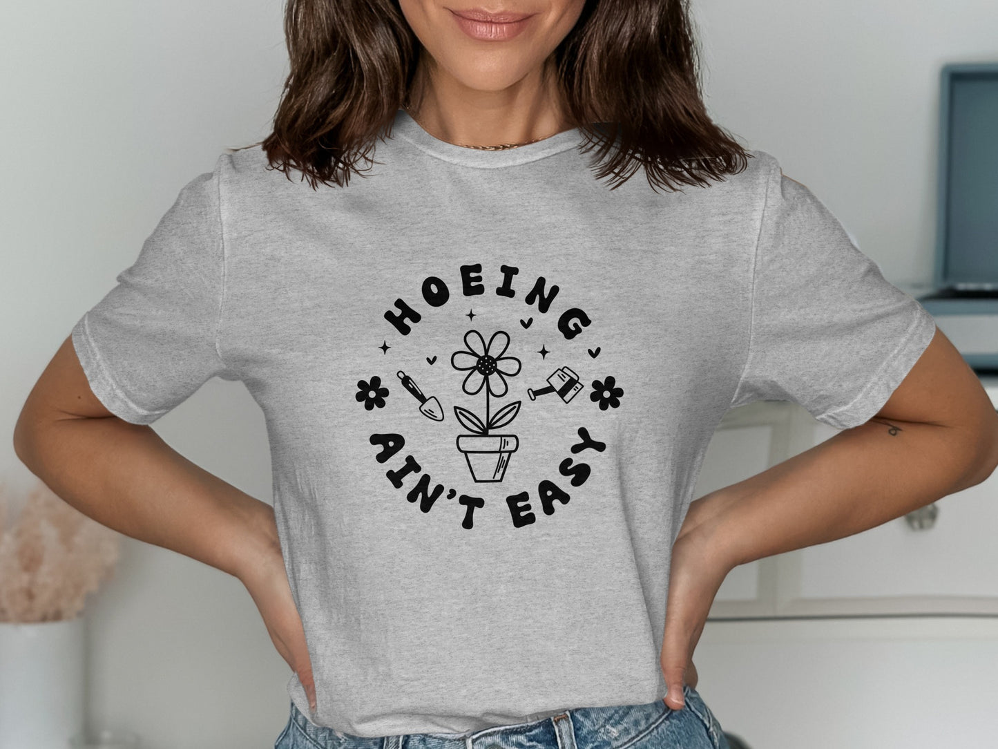Hoeing Ain't Easy Graphic Printed T-shirt product