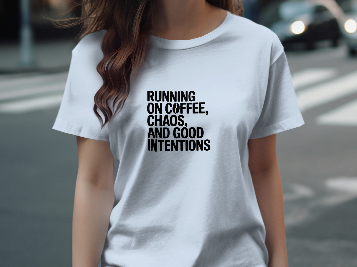 Running on Coffee Chaos and Good Intentions T-shirt product