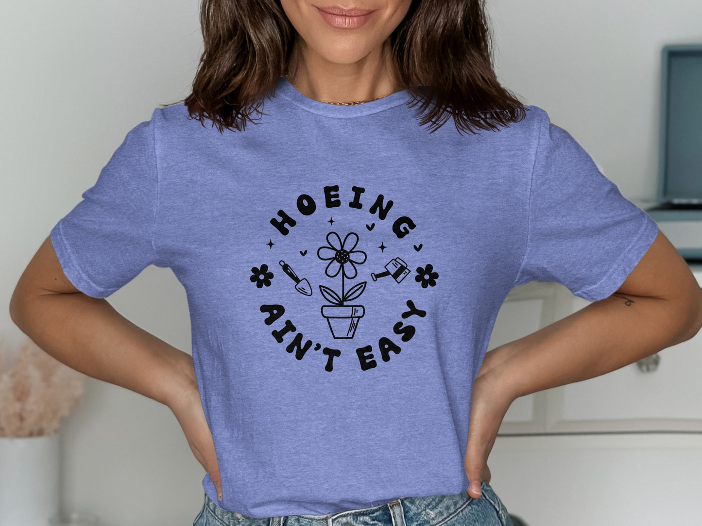 Hoeing Ain't Easy Gardening Quote Graphic Tee product