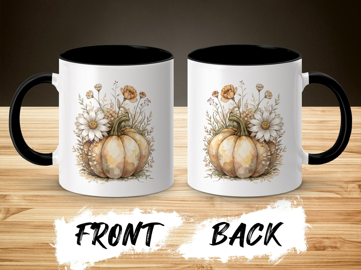 Autumn Pumpkin Floral Design Coffee Mug product