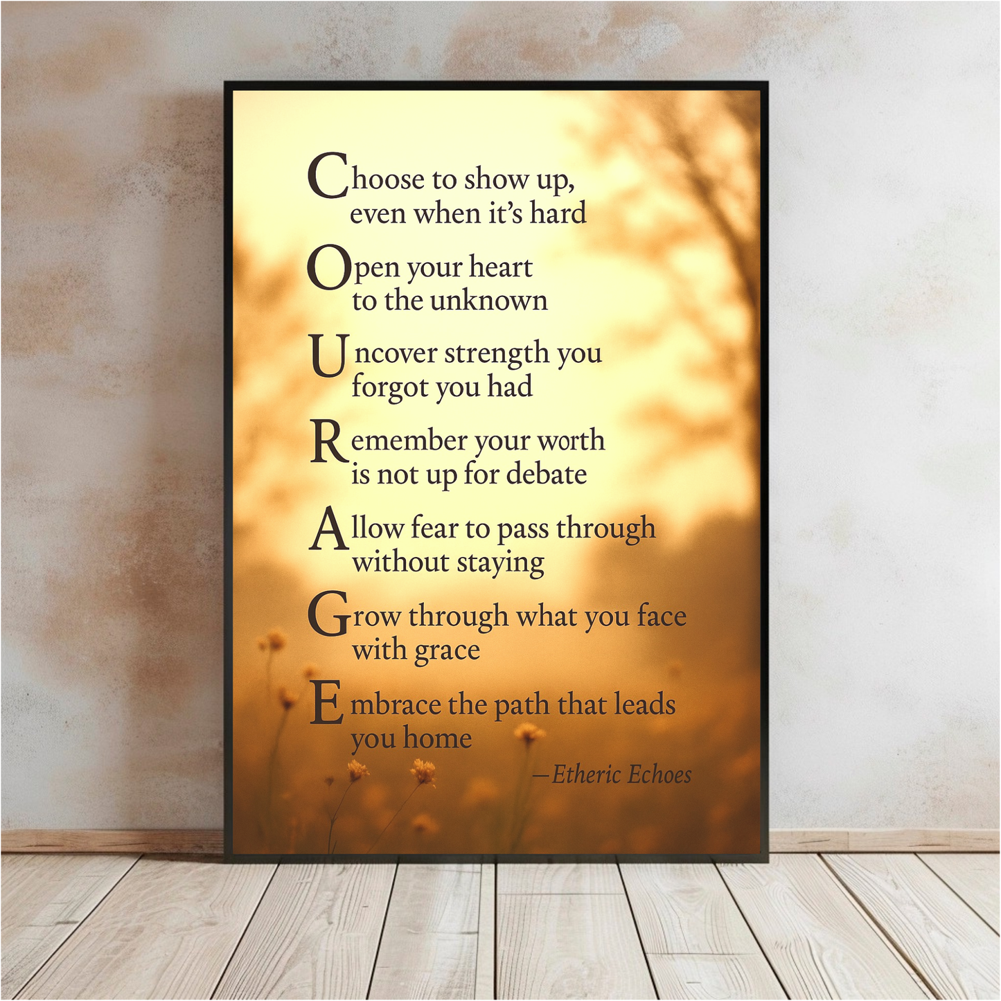 Courage Acrostic Poem Wall Art Digital Download