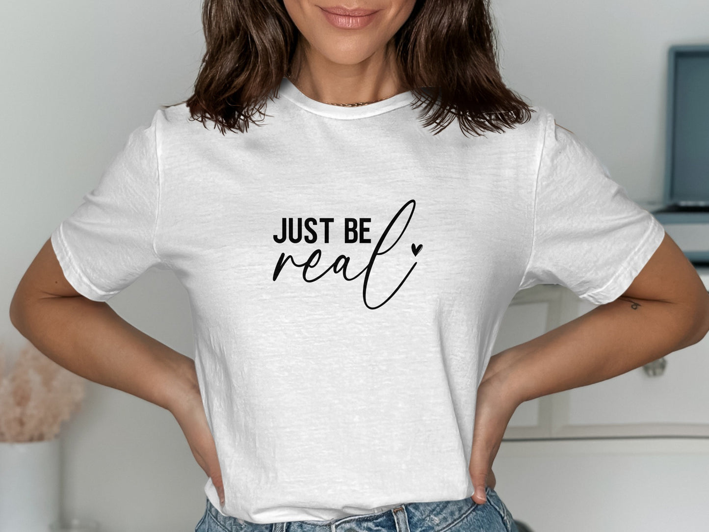 Just Be Real Inspirational White Shirt product