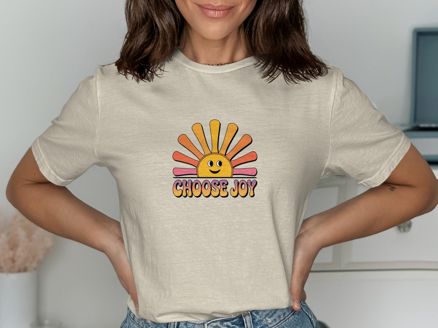Choose Joy Sun Graphic Inspirational Tee Shirt product type