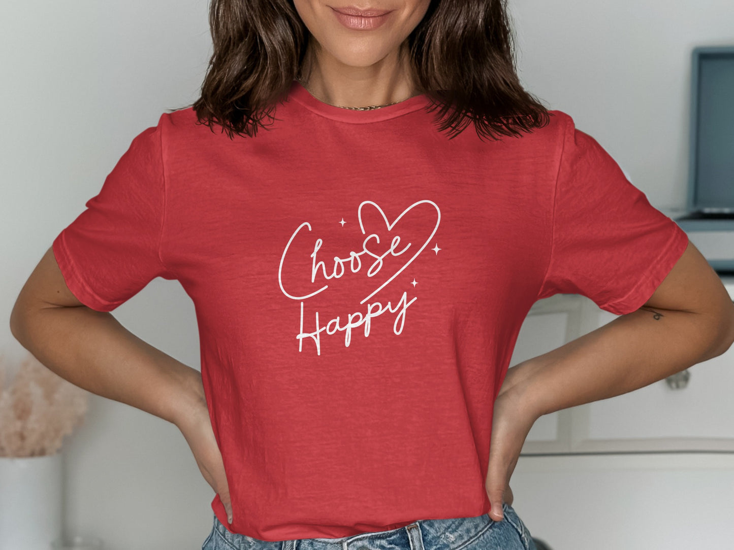 Choose Happy Heart Graphic Tee Shirt product type
