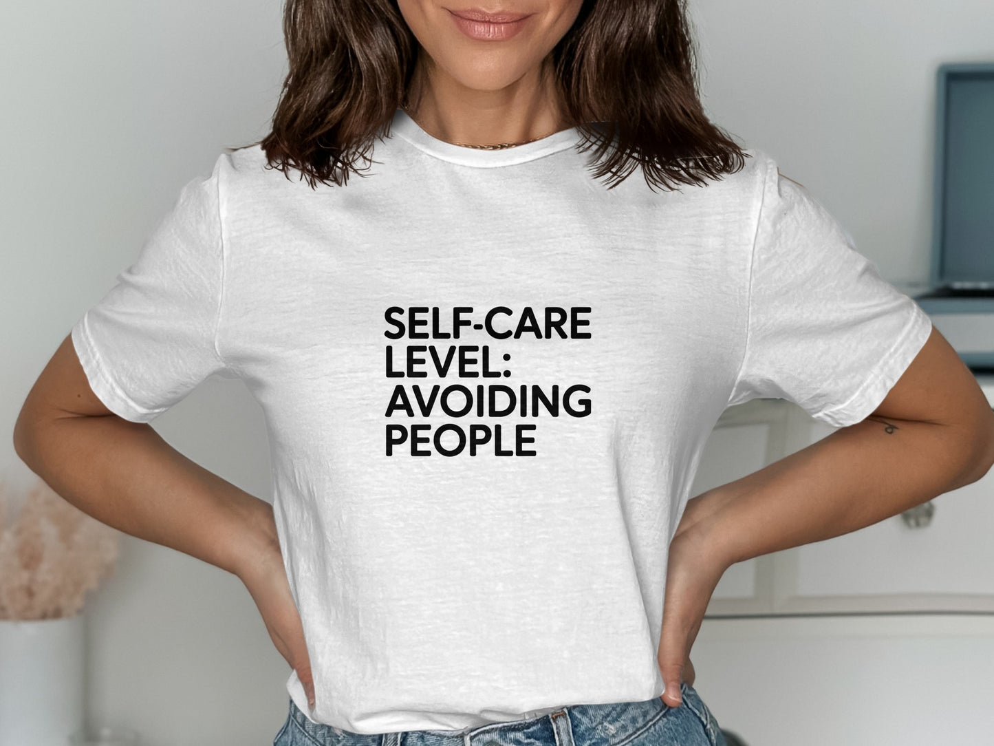 Self-Care Level Avoiding People Statement Shirt product