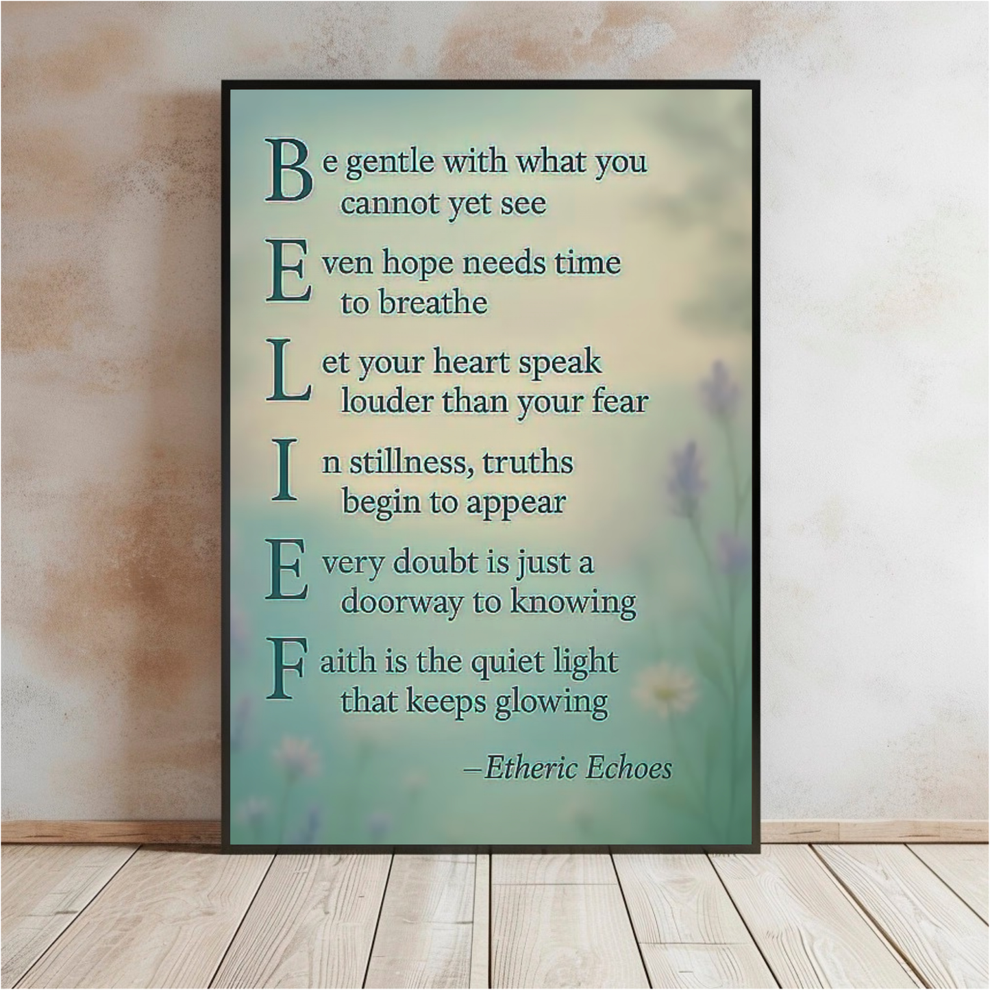 Belief Acrostic Poem Wall Art Inspirational Quote Printable