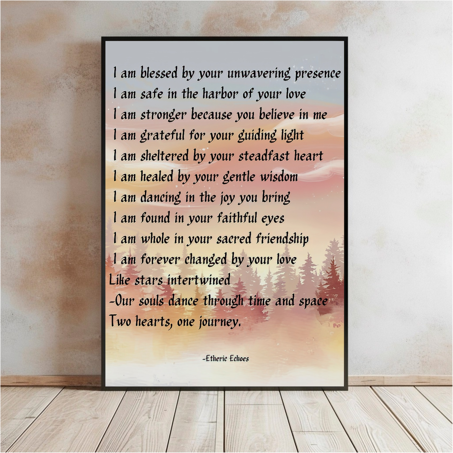 I Am Affirmation Guided by Love Digital Wall Art