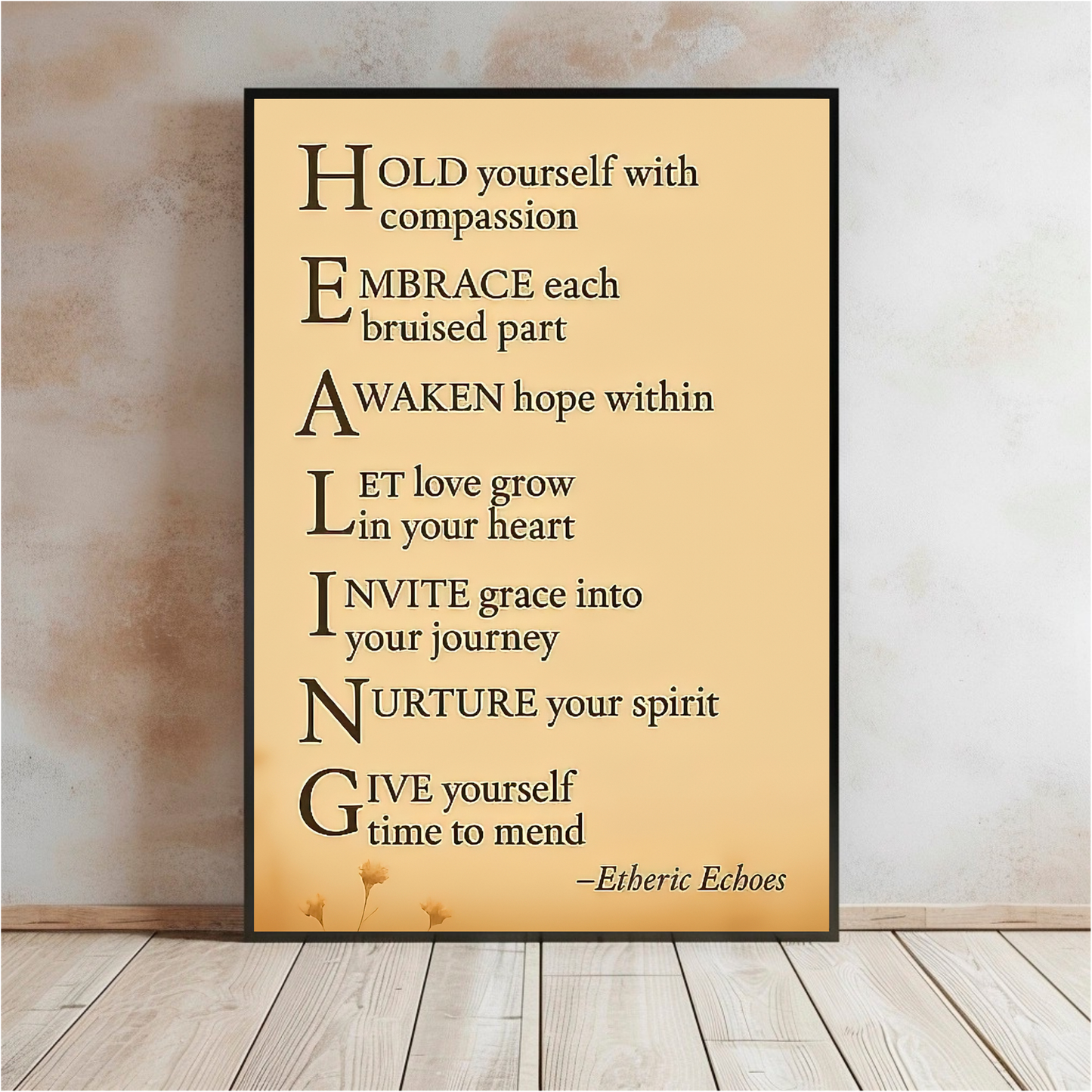 Healing Acrostic Poem Wall Art Digital Download