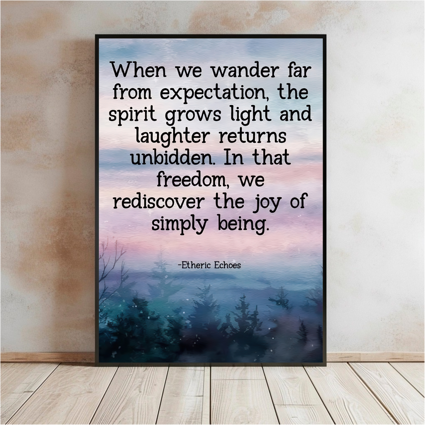 Forest Sunset Quote Wall Art – Printable Inspirational Poster