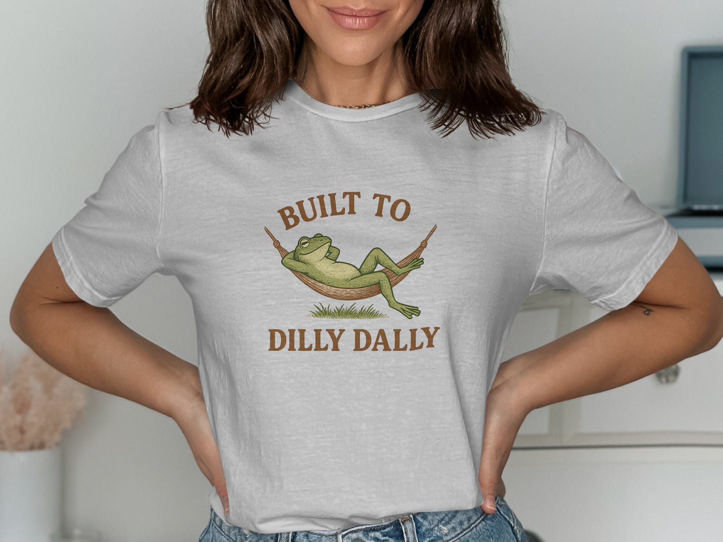 Built to Dilly Dally Frog Hammock T-shirt product type