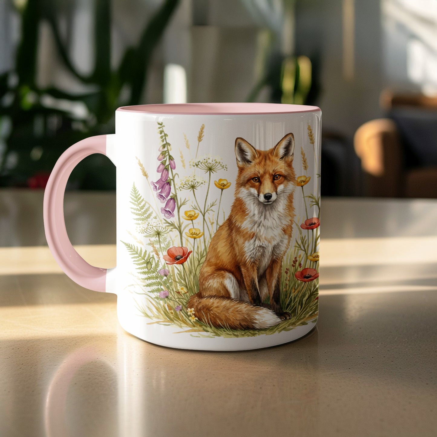 Adorable Wildlife Scene Featuring a Fox Mug