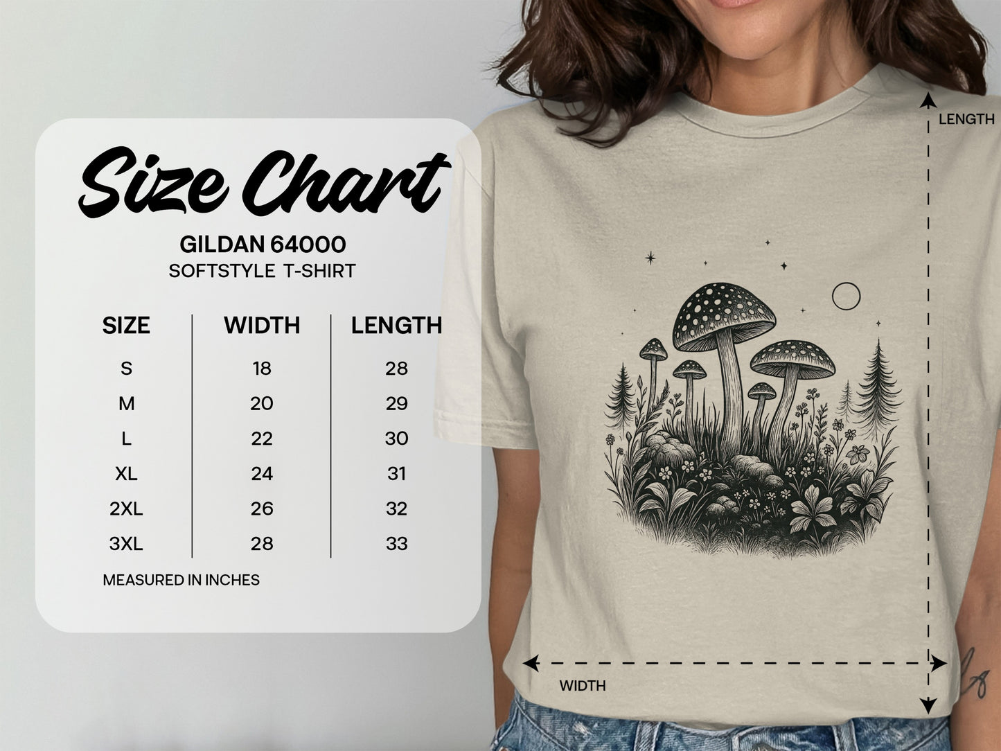 Mushrooms and Floral Graphics Casual T-shirt product