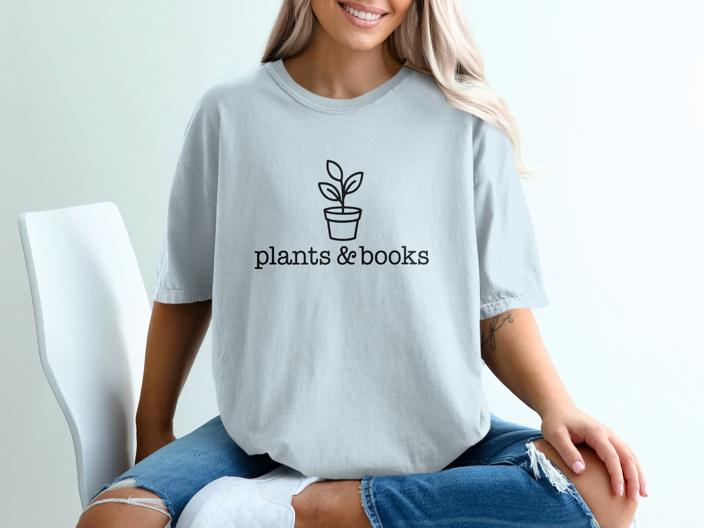 Plants and Books Graphic on Comfortable T-Shirt product