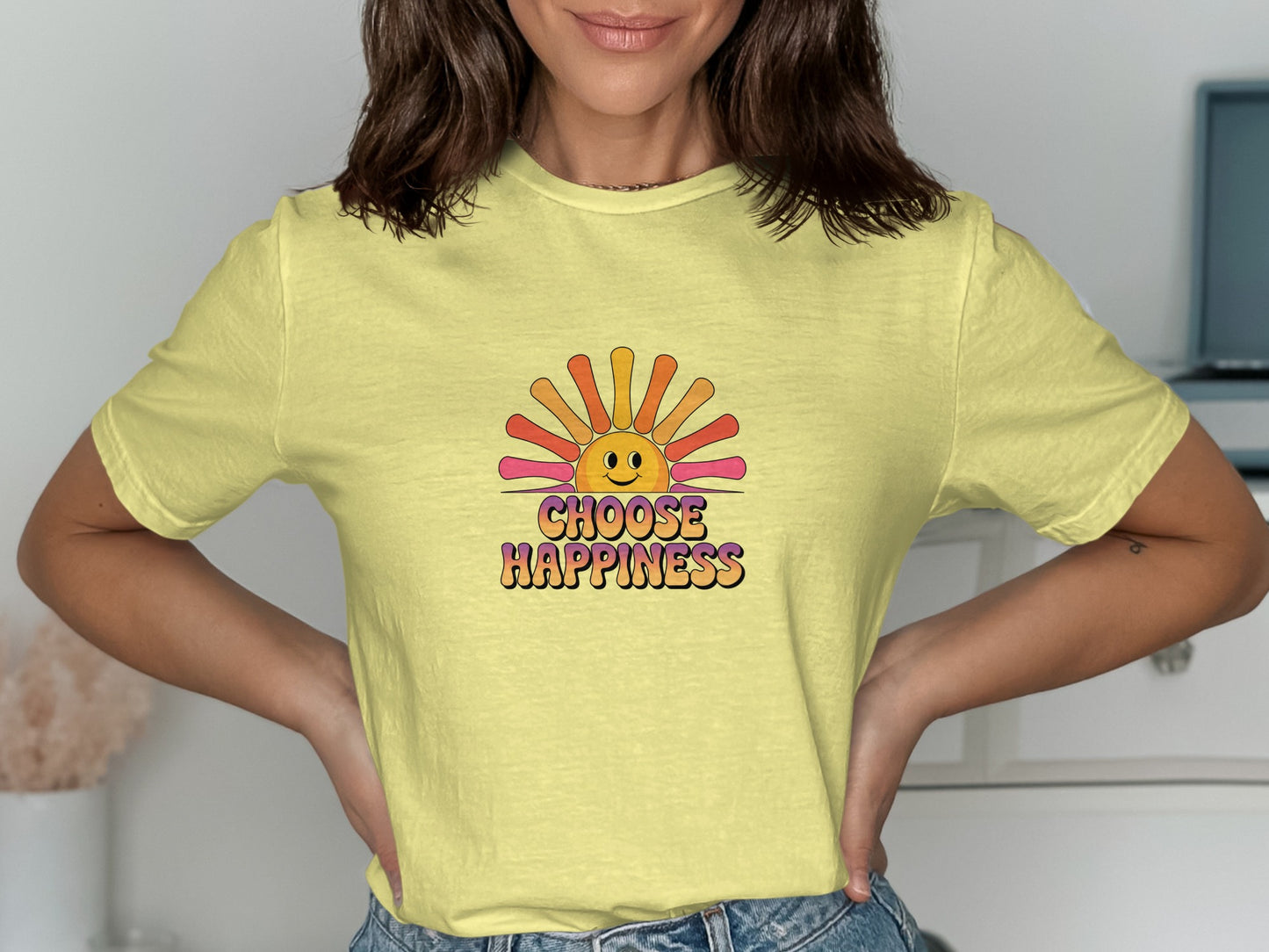 Choose Happiness Graphic T-Shirt Casual Clothing product