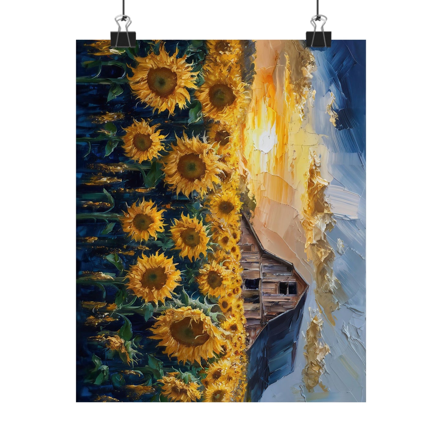 Sunflower Fields Oil Painting Poster