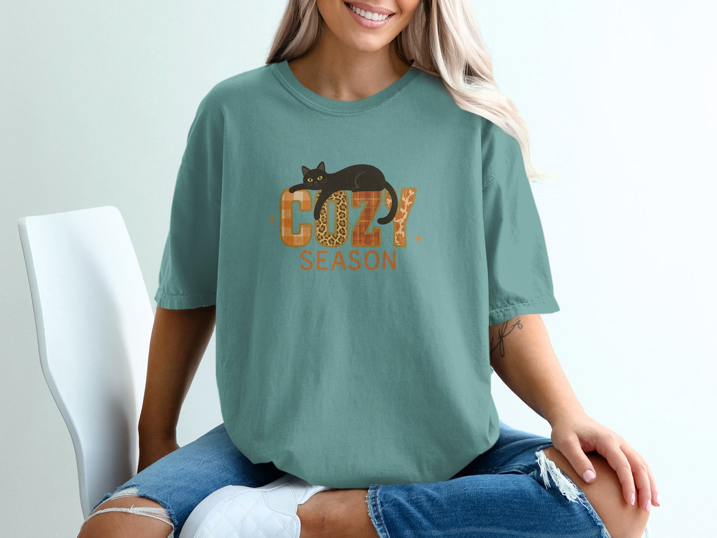 Cozy Season Black Cat Graphic Unisex Casual product