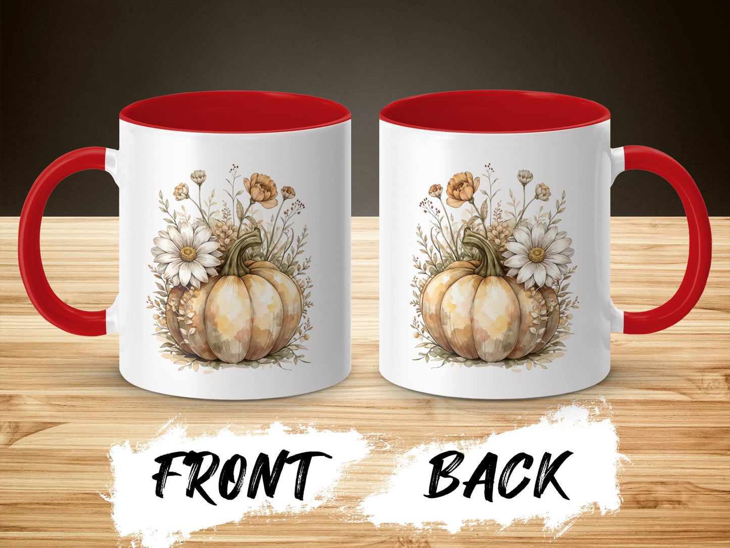 Floral Autumn Pumpkin Theme Coffee Mug product