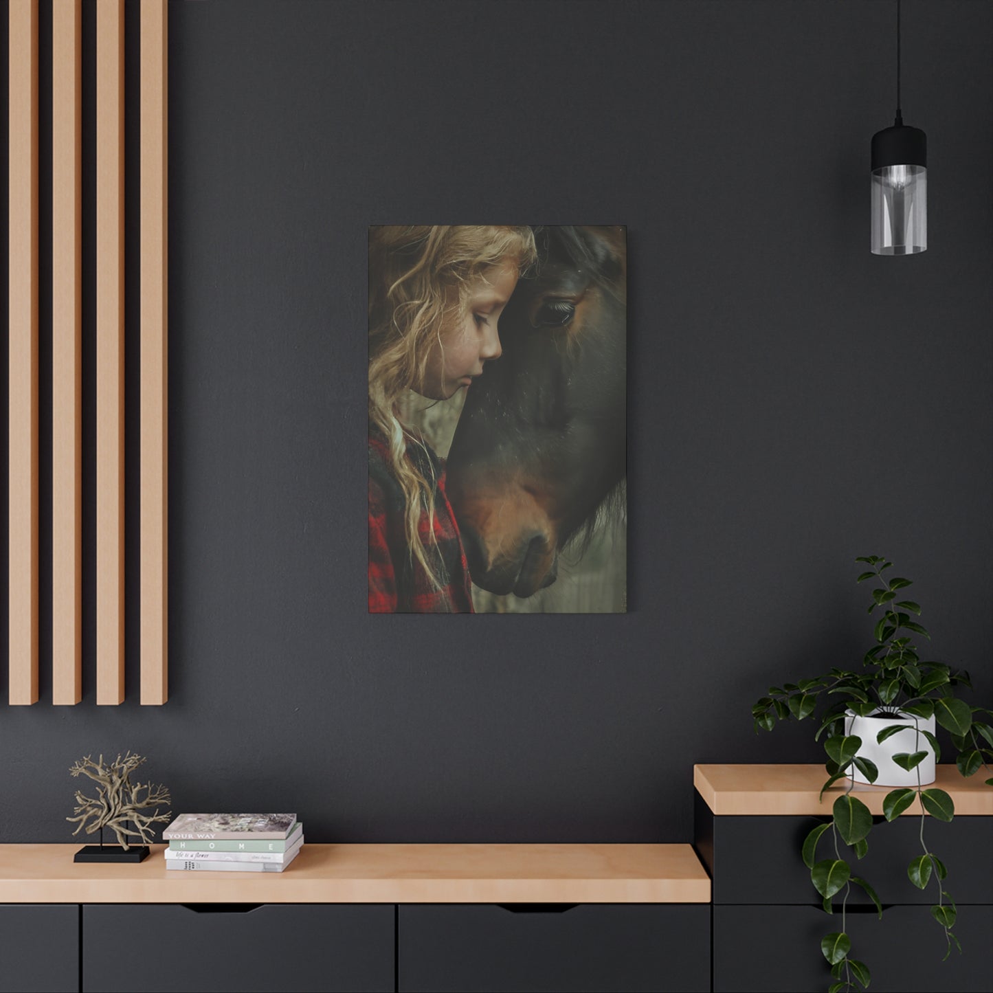 Girl With Horse Canvas Wall Art