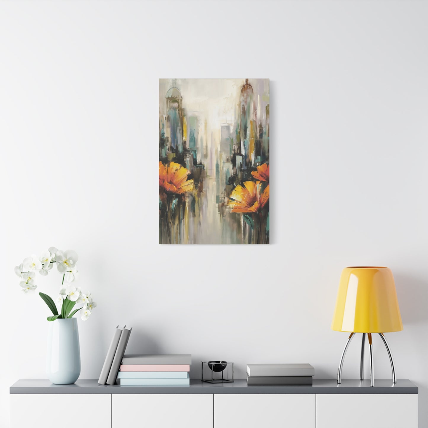 Flowers In The City Canvas Wall Art