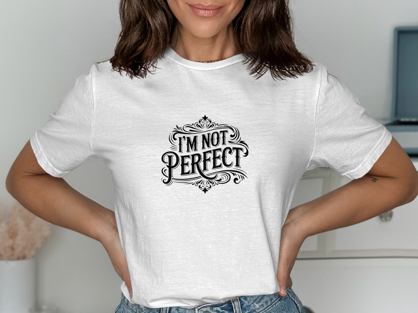 I'm Not Perfect Text Graphic T-Shirt Product