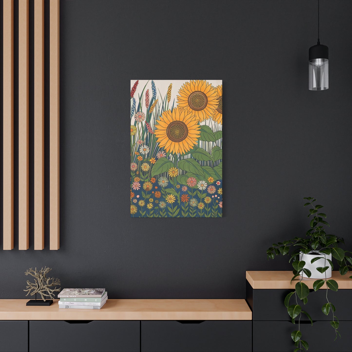 Folk Art Flowers Canvas Wall Art