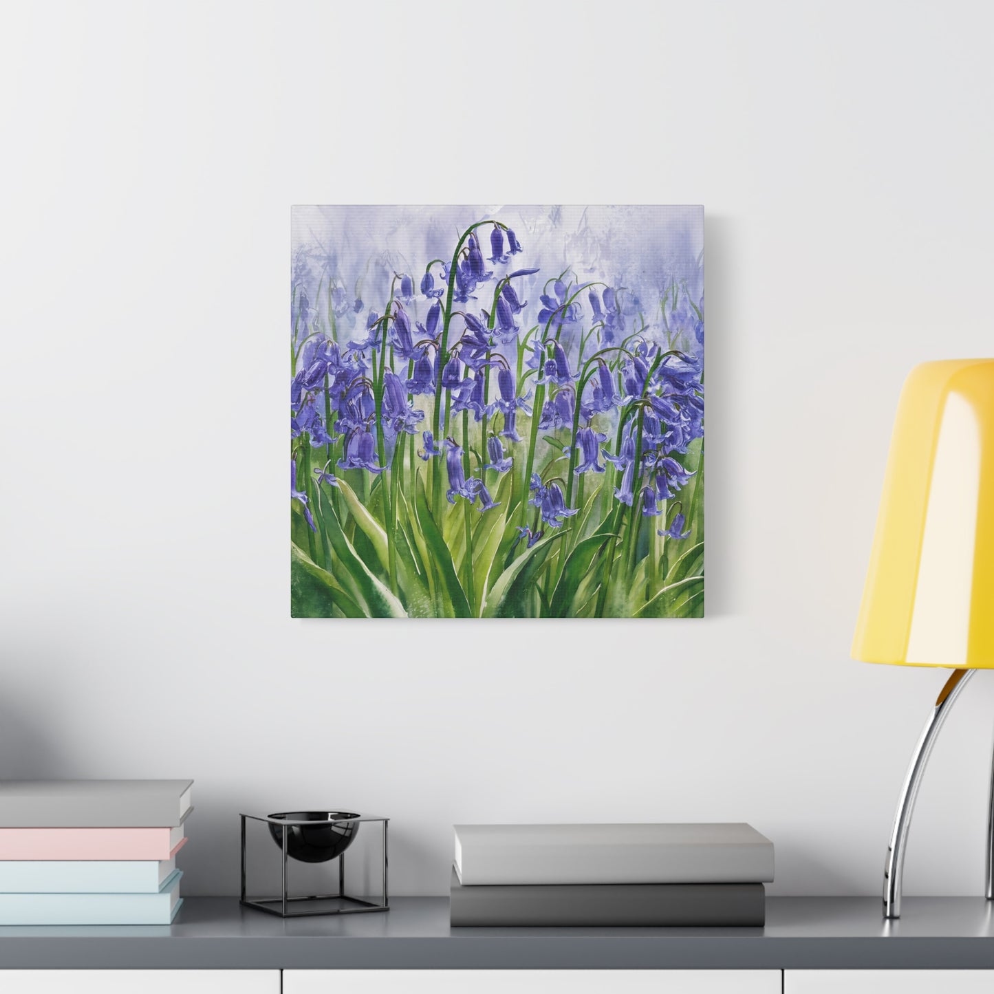 Bluebell Flowers Watercolor Canvas Wall Art