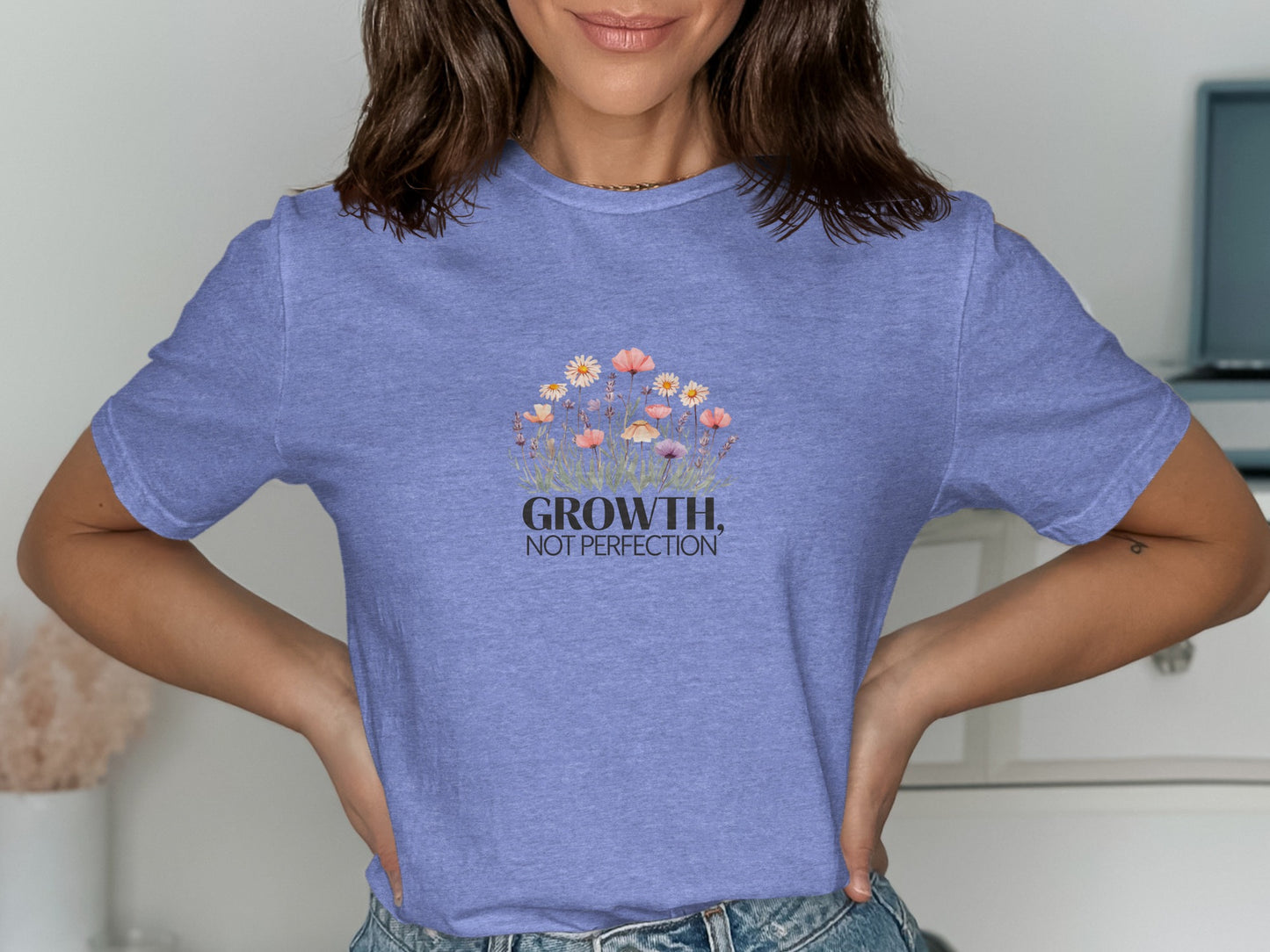 Growth Not Perfection Floral Tee product