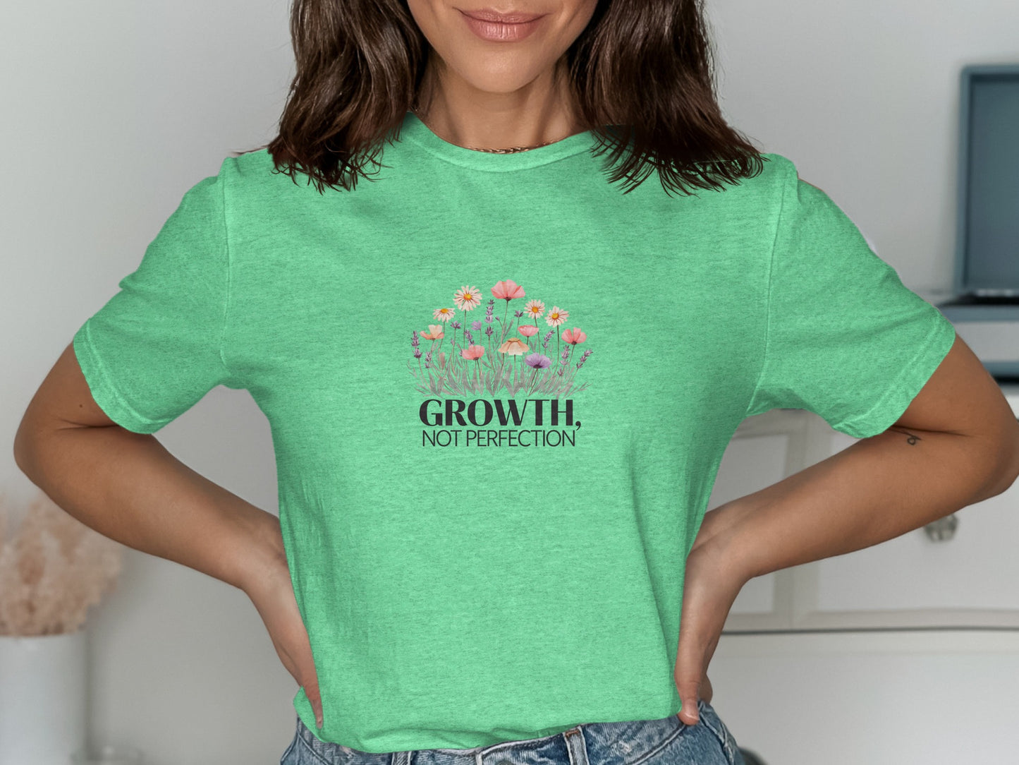 Growth Not Perfection Inspiring Floral Shirt product