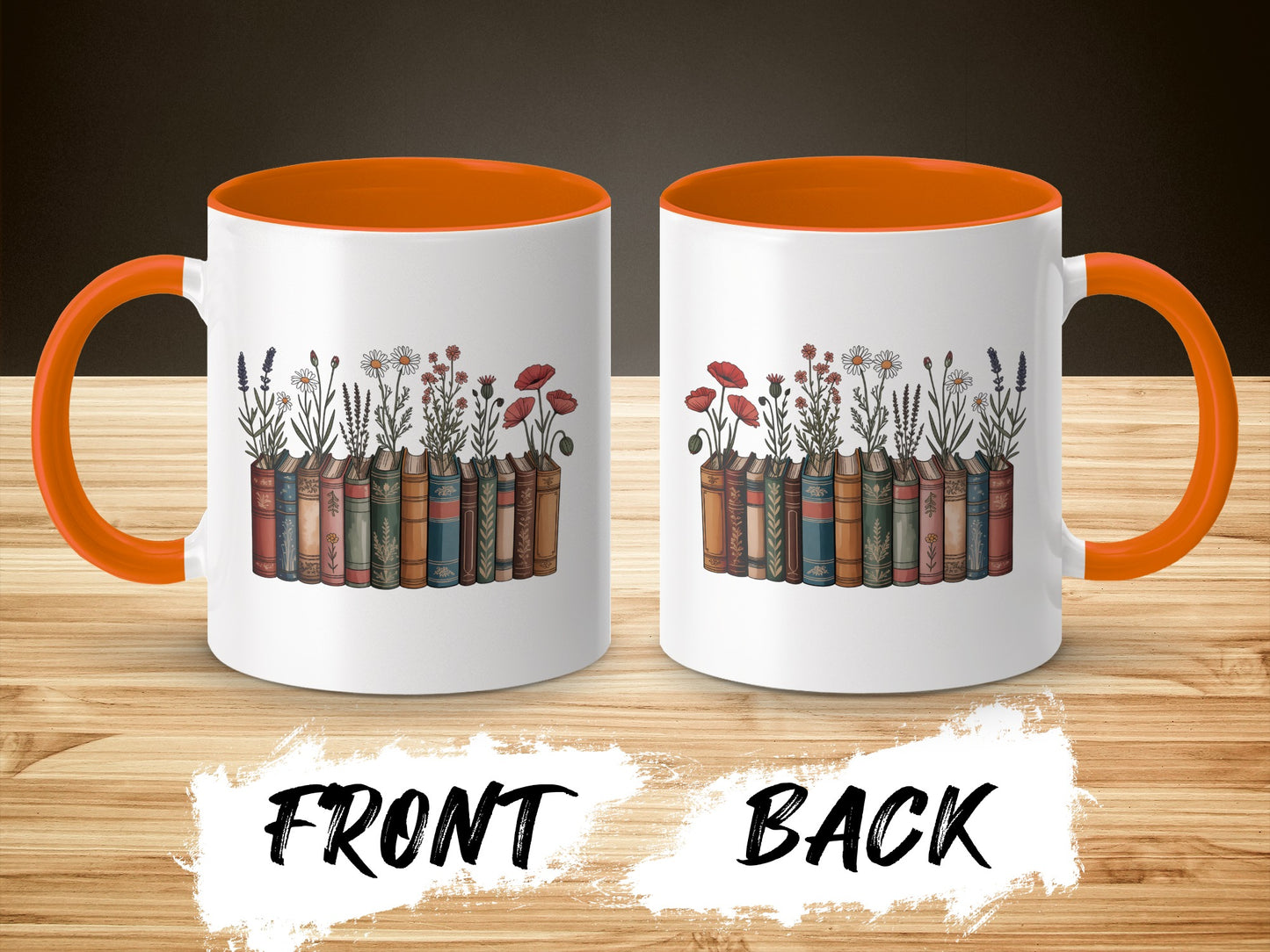Colorful Book and Flower Design Mug product