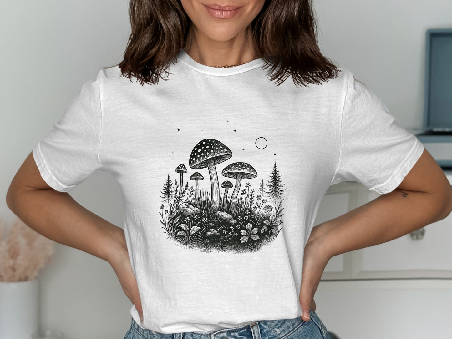 Mystical Mushroom Forest Graphic Casual Shirt product