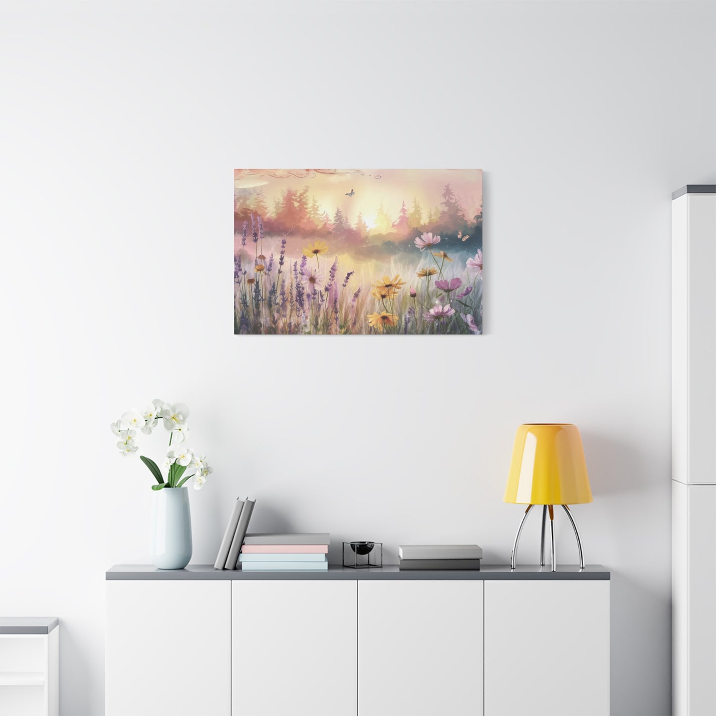 Dreamy Wildflower Meadow at Dawn Canvas Print