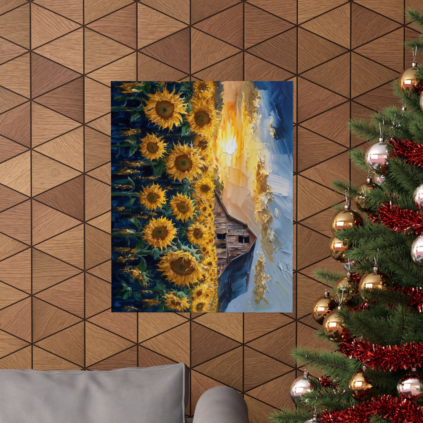 Sunflower Fields Oil Painting Poster