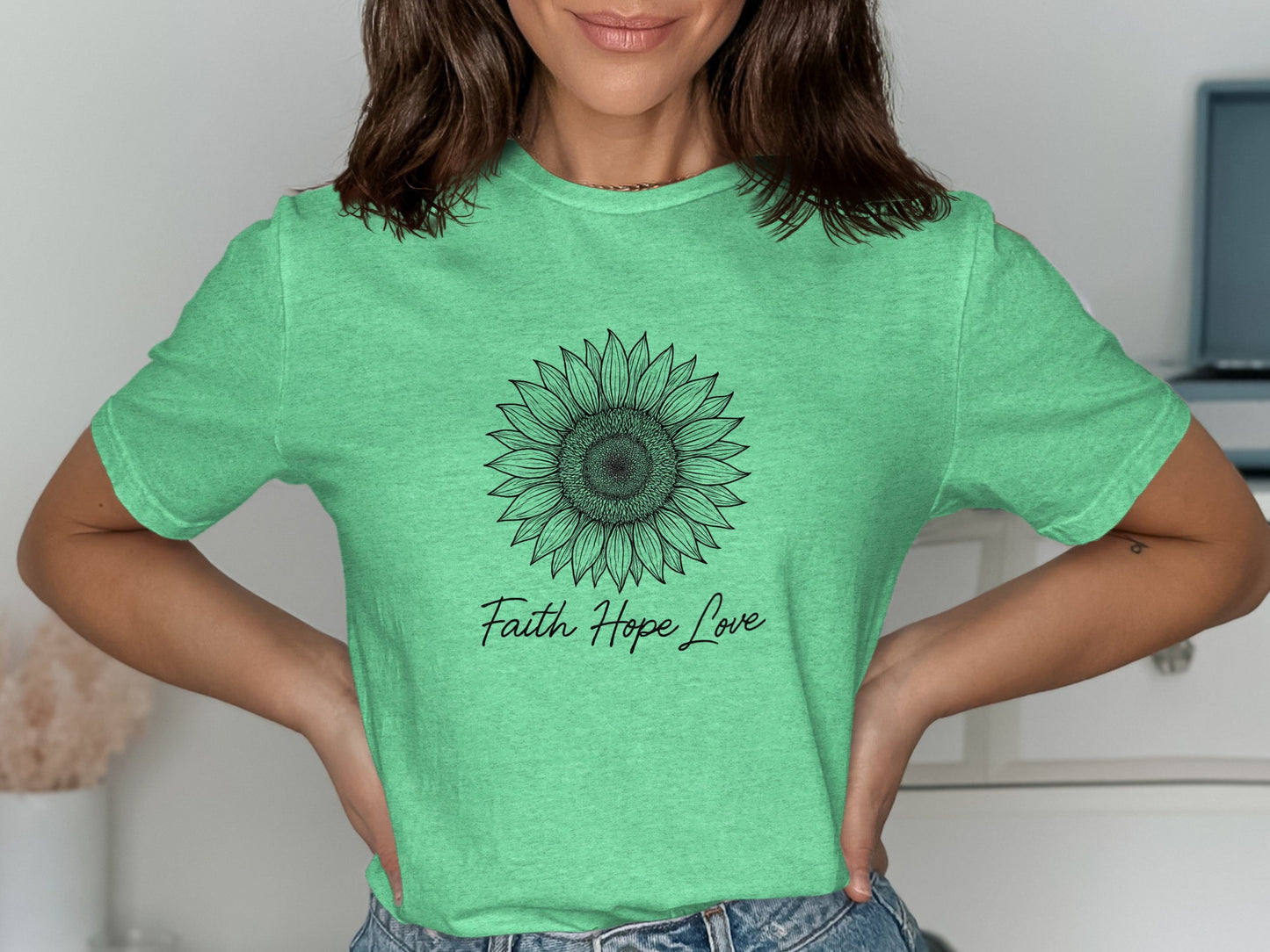 Faith Hope Love Sunflower Graphic T-Shirt product type