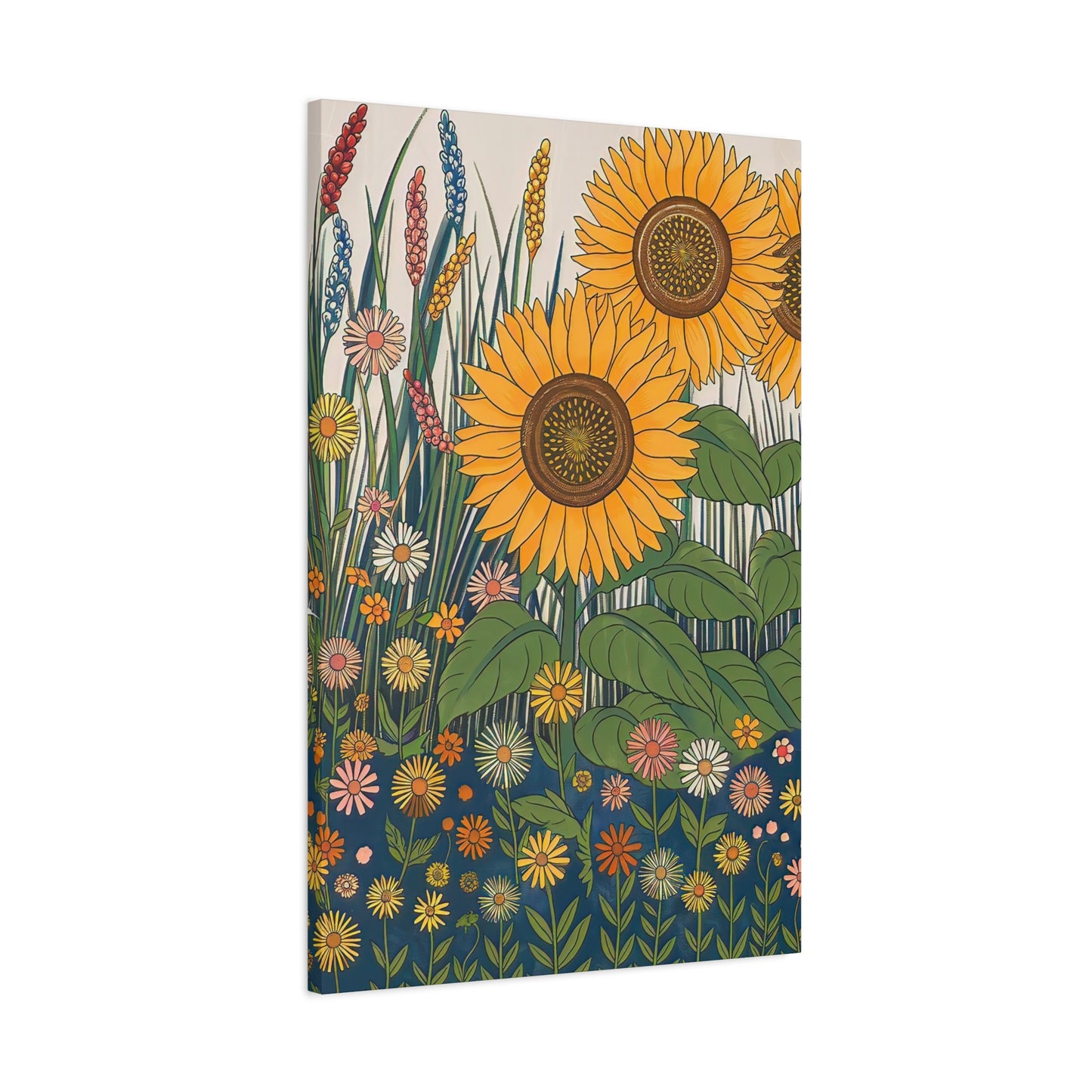 Folk Art Flowers Canvas Wall Art
