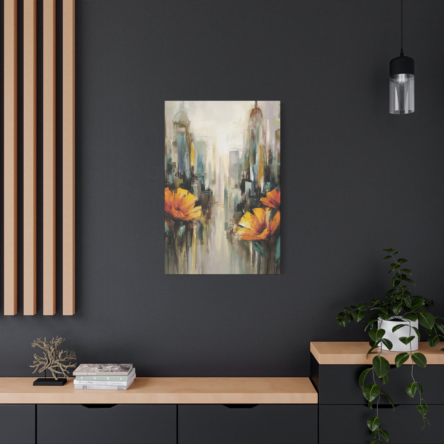 Flowers In The City Canvas Wall Art