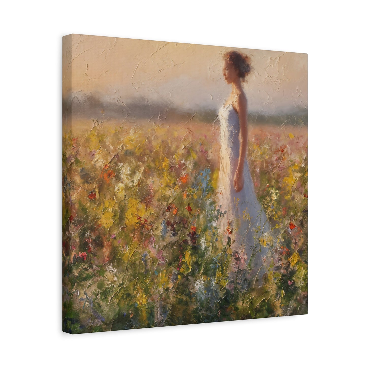 Woman In Field Oil Painting Canvas Wall Art