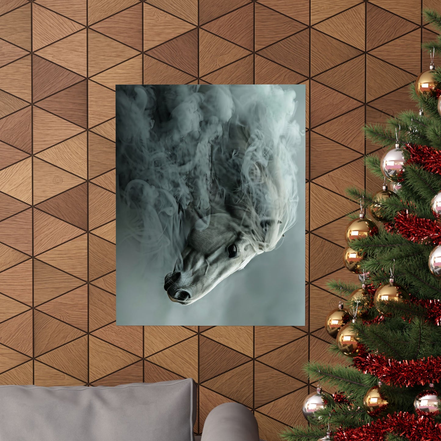 Ethereal Horse In Mist Poster