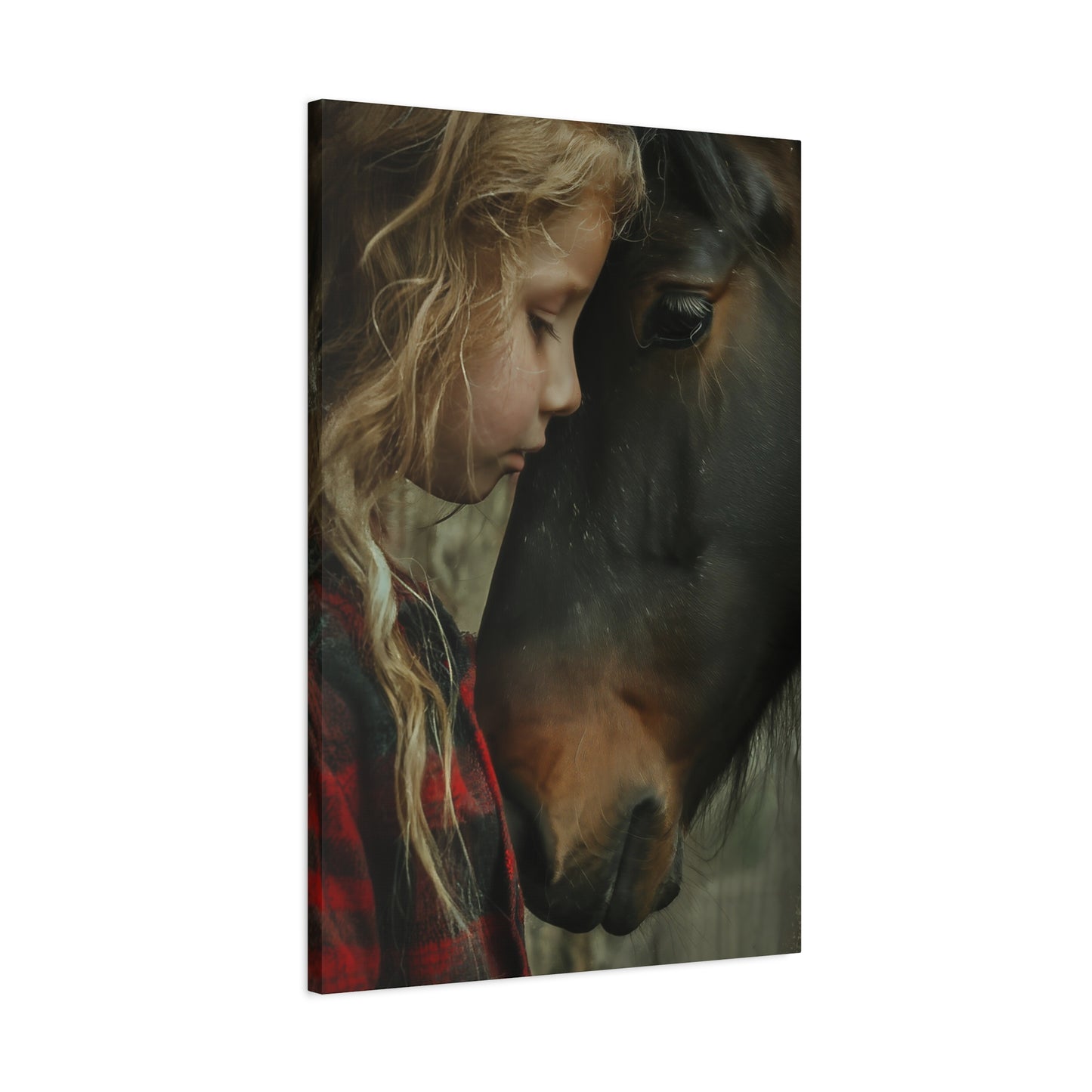 Girl With Horse Canvas Wall Art