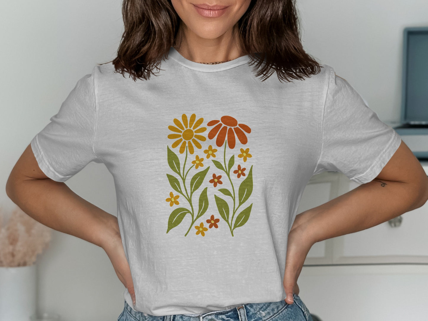 Floral Graphic Tee with Colorful Blooms T-Shirt product