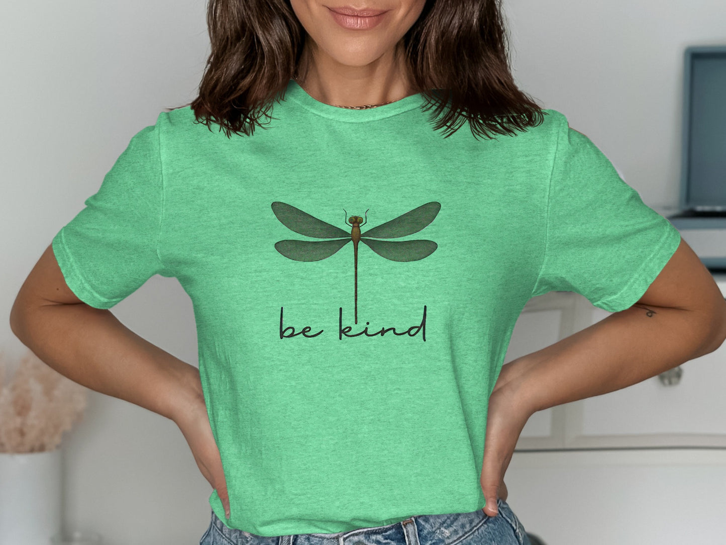 Be Kind Dragonfly Design Inspirational T-Shirt