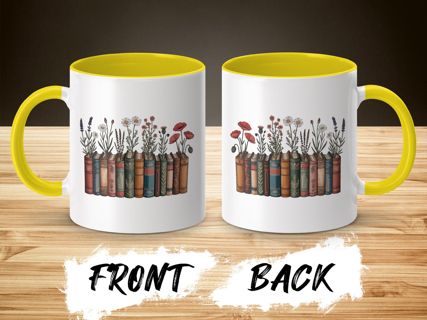 Colorful Floral Book Theme Design on Mug product