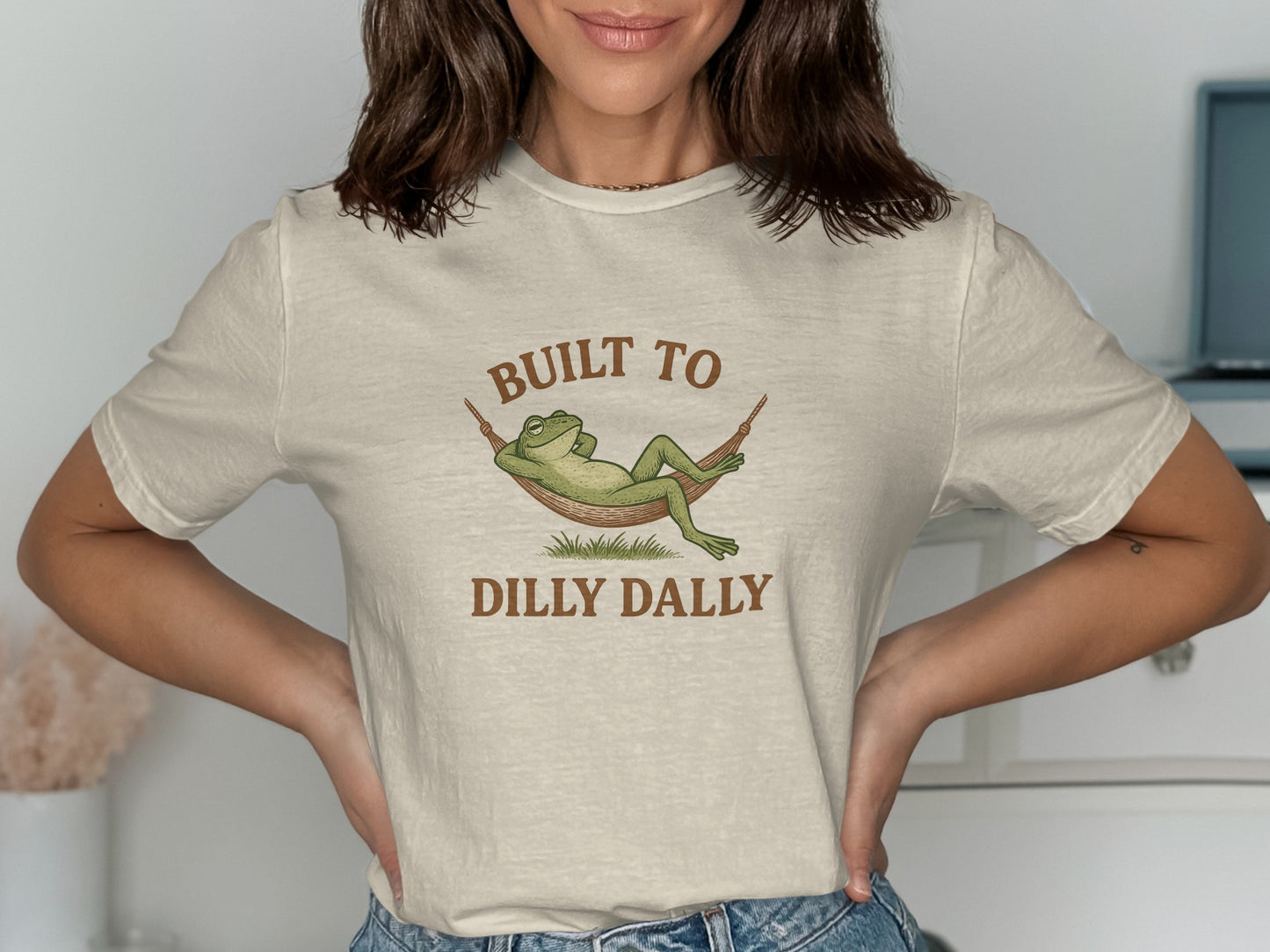Built to Dilly Dally Frog Graphic Tee product
