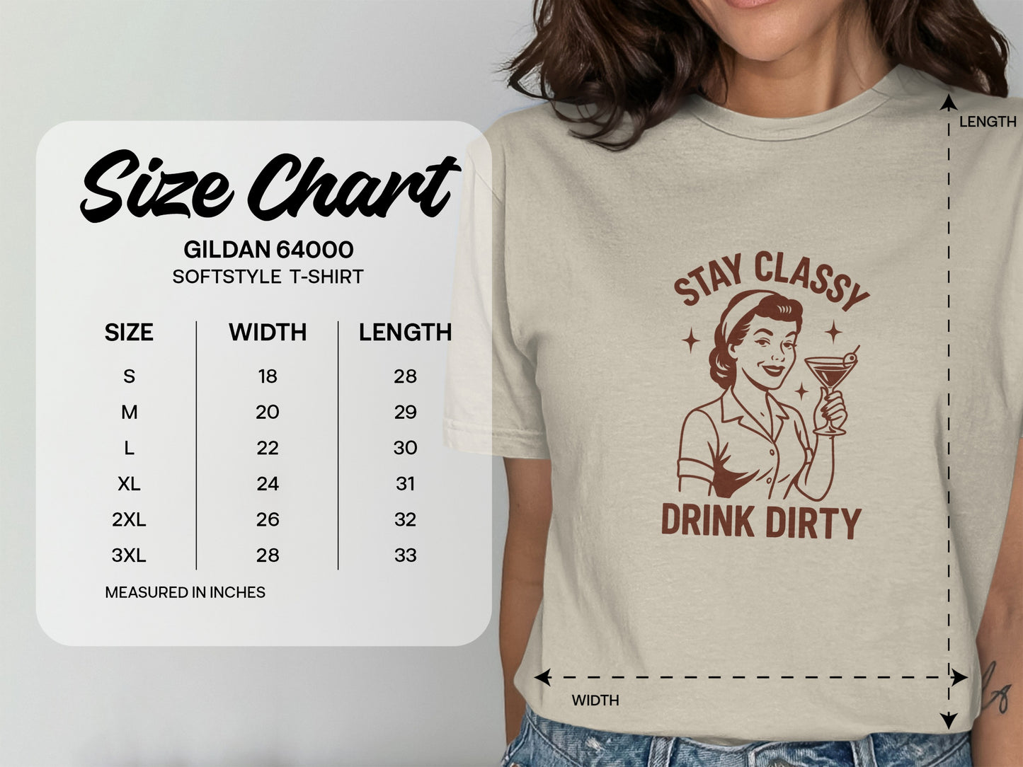 Stay Classy Drink Dirty Printed T-Shirt product